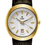 Rado D-Star Ceramos Yellow Gold Plated Mens Watch R15515105 with leather strap