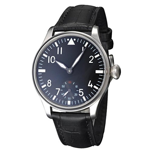 Fanmis Black Dial Silver Hand Wind Mechanical Wrist Watch
