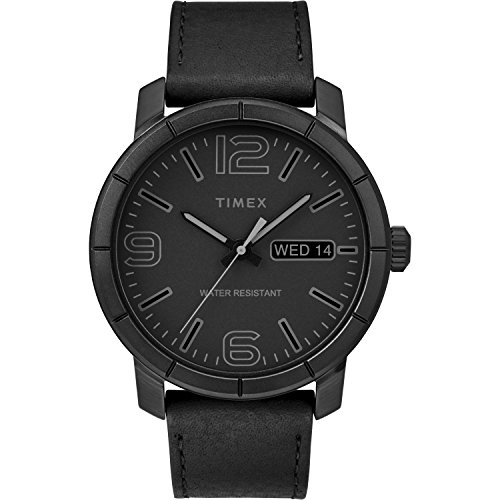 Timex Men's Mod 44 Black Leather Strap Watch