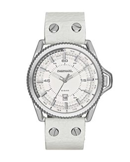 Diesel Men's Rollcage Stainless Steel White Leather Watch