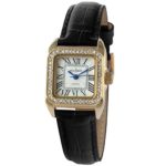 Peugeot Womens 14K Gold Plated Square Watch