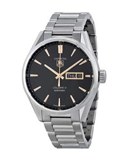 Tag Heuer Carrera Calibre 5 Black Dial Stainless Steel Mens Watch