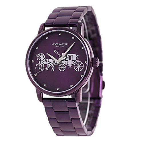 Coach Women's Grand Purple Steel Bracelet & Case Quartz Watch