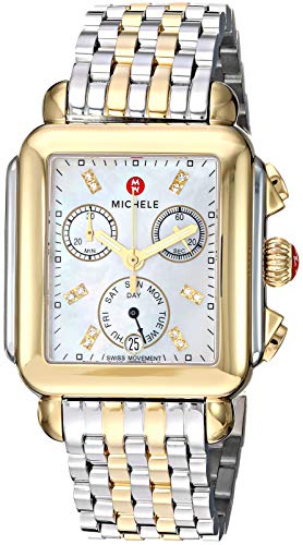 Michele Deco Twelve Diamonds Chronograph 18k Two Tone Women's Watch
