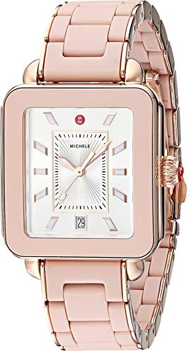 Michele Women's Deco Sport - Desert Rose Wrapped Silicone/Pink Gold Tone Case