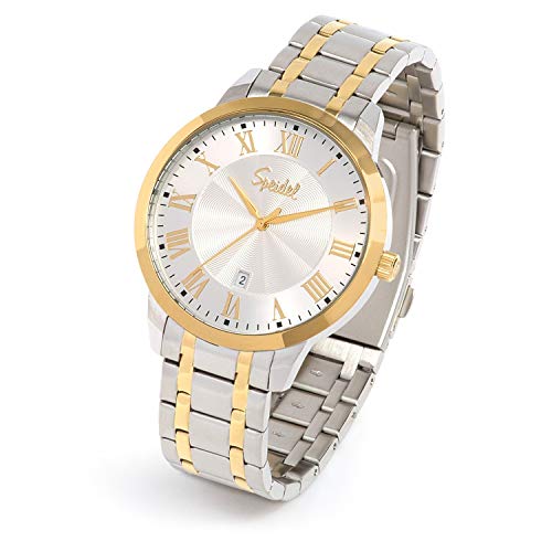 Speidel Classic Stainless Steel Gold Tone Roman Numeral Watch
