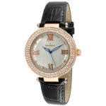 Peugeot Women's 'Luxury 14k Rose Gold Plated Black Watch