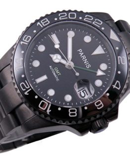 Fanmis Ceramic Bezel PVD Case Black Dial Mens Womens Watch