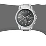 Armani Exchange Men's AX2084 Silver Watch – 45mm Stainless Steel Chronograph Timepiece