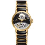Rado Men's 33mm Multicolor Ceramic Band Gold Plated Case S. Sapphire