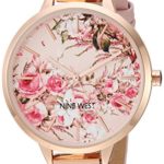 Nine West Women's Rose Gold-Tone and Pink Strap Watch