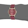 Nine West Women's Gold-Tone and Berry Red Silicone Strap Watch