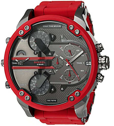 Diesel Mens Mr. Daddy 2.0 Multi-movement Red Silicone Watch