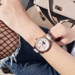 Ladies Quartz Moon Phase Watch Women -MAMONA Rose Gold White