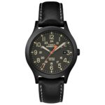 Timex Unisex Expedition Scout 36 Black Leather Strap Watch