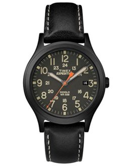 Timex Unisex Expedition Scout 36 Black Leather Strap Watch