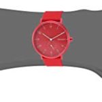 Skagen Aaren Kulør Stainless Steel Quartz Watch with Silicone Strap, red
