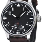 Fanmis Black Dial Luminous Dark Brown Leather Strap Wrist Watch