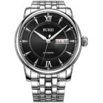 BUREI Automatic Watches for Men Stainless Steel Skeleton Wrist Watch