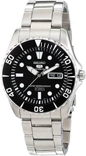 Seiko 5 Black Dial Stainless Steel Automatic Mens Watch SNZF17