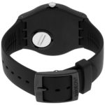 Swatch ' Mono Black' Quartz Plastic and Silicone Casual Watch, Color:Black