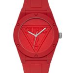 GUESS Logo Silicone Casual Watch, Color: Red
