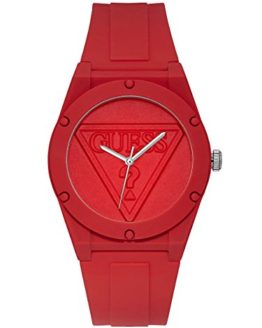 GUESS Logo Silicone Casual Watch, Color: Red