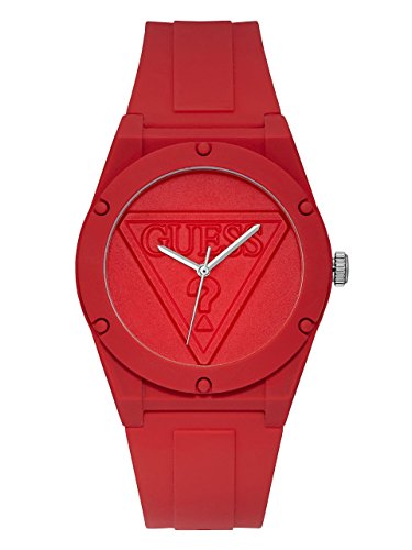 GUESS Logo Silicone Casual Watch, Color: Red