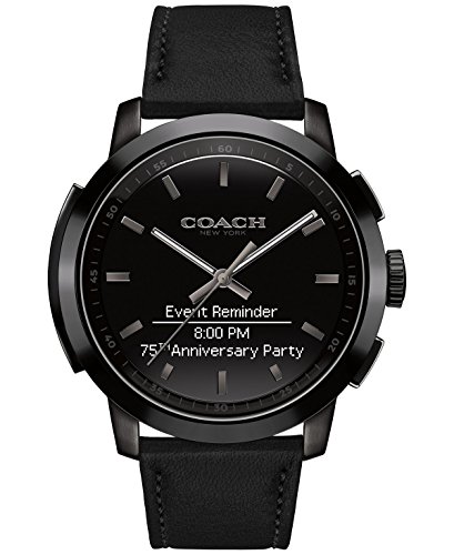 Coach Men's Bleecker Smart Black Leather Strap Smart Watch