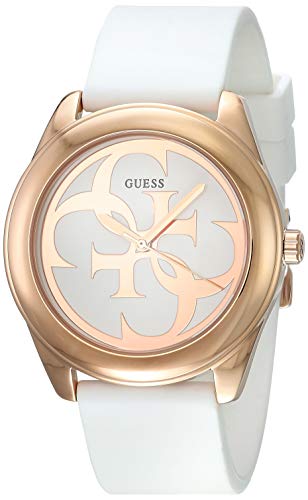 Guess G Twist White Dial Silicone Strap Ladies Watch