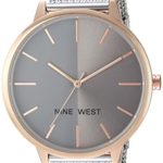 Nine West Women's Silver-Tone Mesh Bracelet Watch