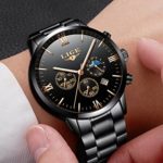 Watches Men Luxury Brand LIGE Moon Phase Waterproof Sport Analog