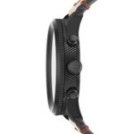 Diesel Men's Rasp Chrono 50 Black IP and Brown Leather Watch
