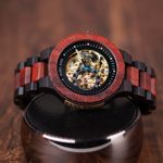 BOBO BIRD Men’s Luxury Mechanical Wooden Watch – Ebony & Red Sandalwood, Automatic Self-Winding Timepiece