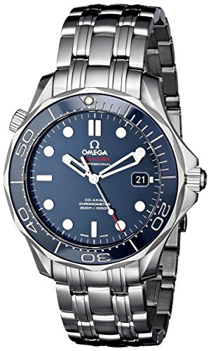 Omega Men's Seamaster Analog Display Automatic Self-Wind silver-Tone Watch