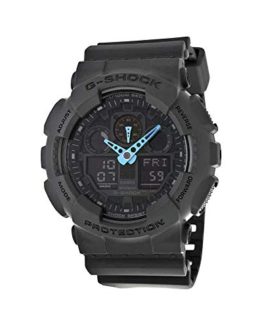 Casio Men's G-Shock Analog-Digital Watch Grey/Neon Blue