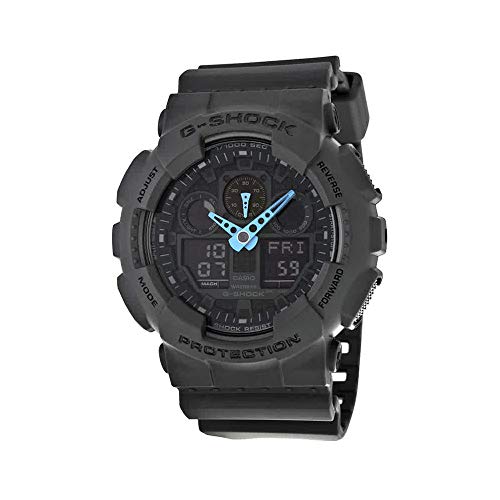 Casio Men's G-Shock Analog-Digital Watch Grey/Neon Blue