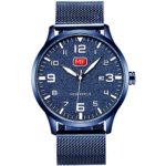 Analog Quartz Watch with Numbers Date and Blue Stainless Steel Mesh Band - Your Time, Your Style! 💙🌟