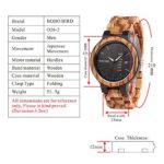 BOBO BIRD Men’s Wooden Watch Analog Quartz with Week & Date Display – Lightweight Handmade Bamboo Wristwatch