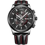 BUREI Mens Chronograph Quartz Watches