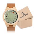 BOBO BIRD Mens Bamboo Wood Watch 12 Holes Timer Unique Design