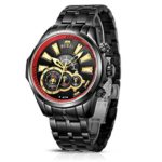 BUREI Men's Luminous Hands Chronograph Analog Watch
