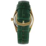 Peugeot Women's 'Gold Tone Green Leather Strap' Quartz Watch