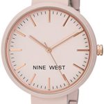 Nine West Women's Matte Pastel Pink Rubberized Bracelet Watch