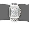 MICHELE Women's Deco Analog Display Swiss Quartz Silver Watch