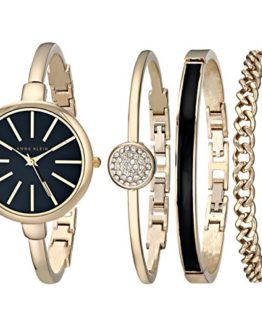 Anne Klein Women's Gold-Tone Watch and Bracelet Set
