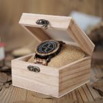 BOBO BIRD Men’s Bamboo Digital LED Watch – Large Size Handmade Wooden Wristwatch with Night Vision