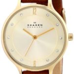 Skagen Women's Anita Saddle' Quartz Stainless Steel and Leather Casual Watch