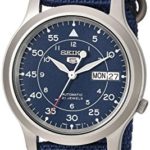 Seiko Men's Seiko 5 Automatic Stainless Steel Watch with Blue Canvas Band