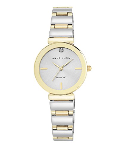 Anne Klein Women's Diamond-Accented Two-Tone Bracelet Watch